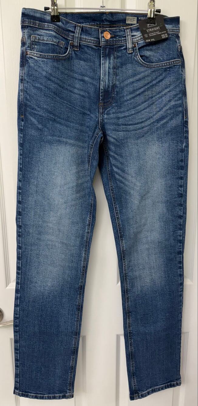 F&F Straight Men’s 32x34 NWT blue denim jeans